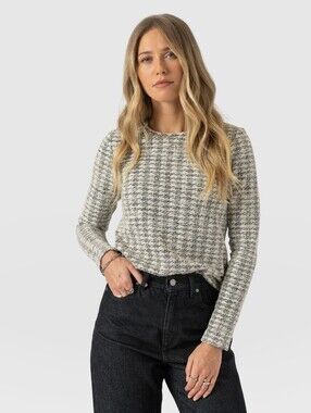 NWT Saint + Sofia Glen Long Sleeve Boucle Top